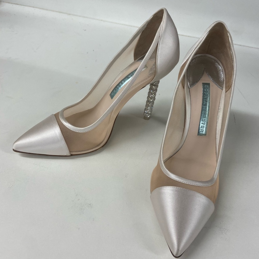 Sophia Webster Silver Heels with Pointed Toe and Stiletto Heel